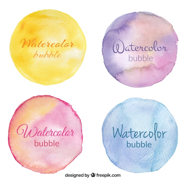 Gratis vector watercolor vlekken pakken