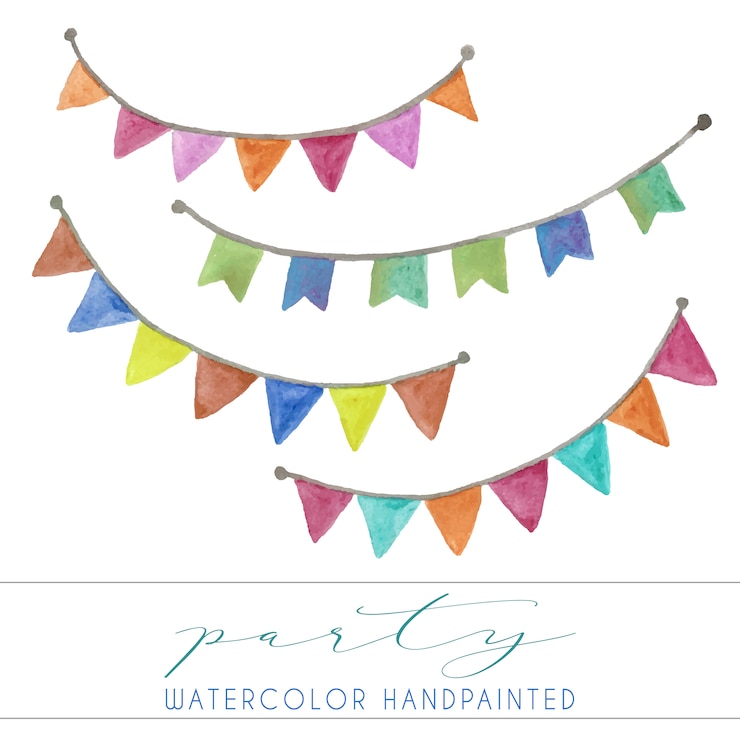 Gratis Vector watercolor wimpels collectie