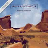 Gratis vector watercolor woestijn achtergrond