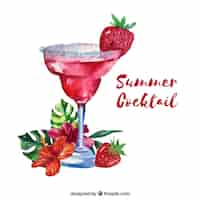 Gratis vector watercolor zomer cocktail achtergrond