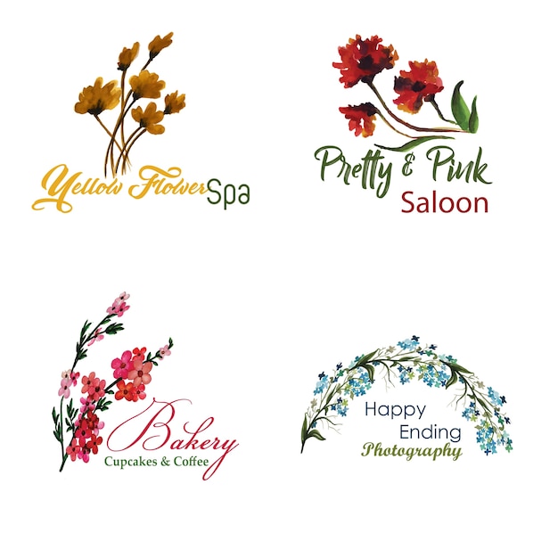Watercolour Floral Logo Collection