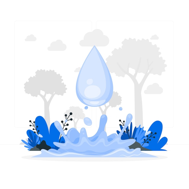 Gratis vector waterdruppel concept illustratie