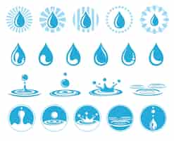 Gratis vector waterdruppels ingesteld op wit