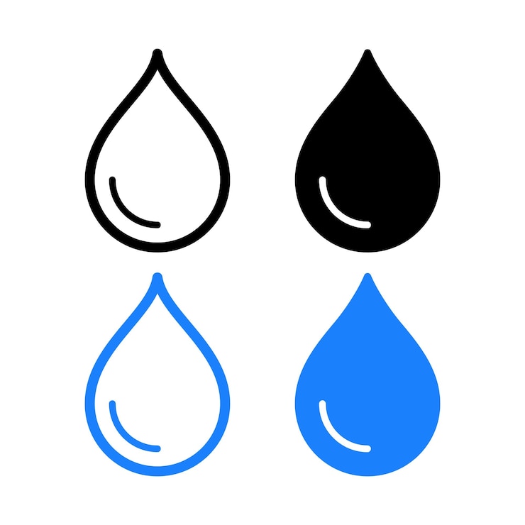 Gratis Vector waterdruppelset van vier