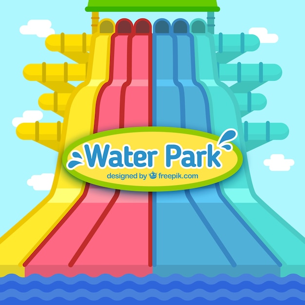 Gratis vector waterpark in plat design