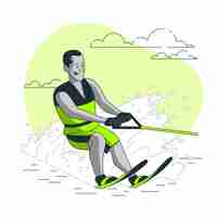 Gratis vector waterski concept illustratie