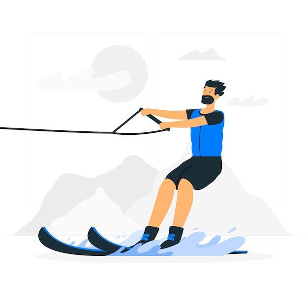 Gratis vector waterski concept illustratie