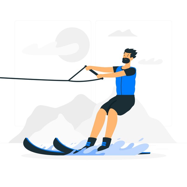 Waterski concept illustratie