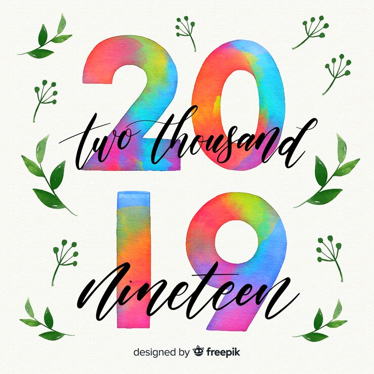 Gratis Vector waterverf 2019 achtergrond met bloemen