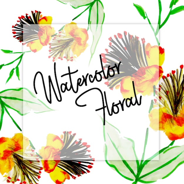 Waterverf Bloemen Multifunctionele Achtergrond