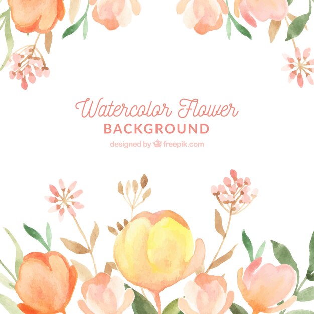 Waterverf bloemenachtergrond met kleurrijke stijl