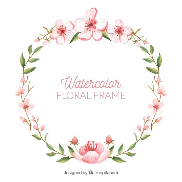 Waterverf bloemenkader met mooie stijl