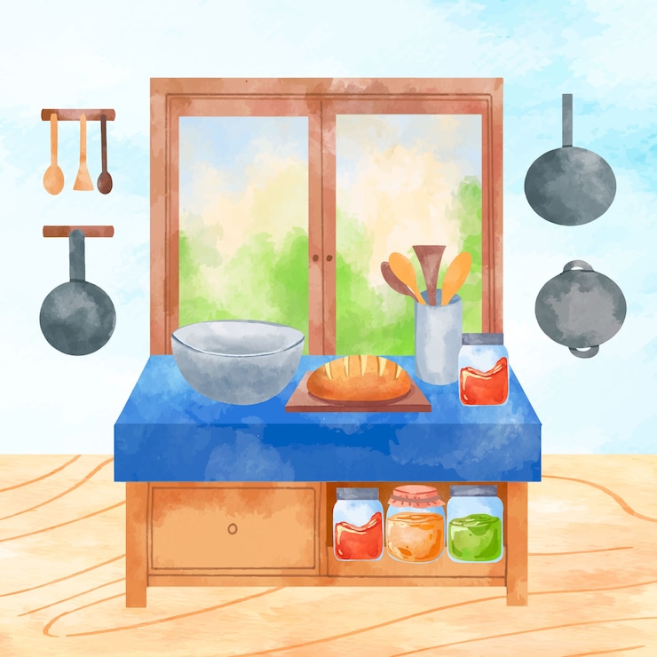 Gratis Vector waterverf cottage-core illustratie