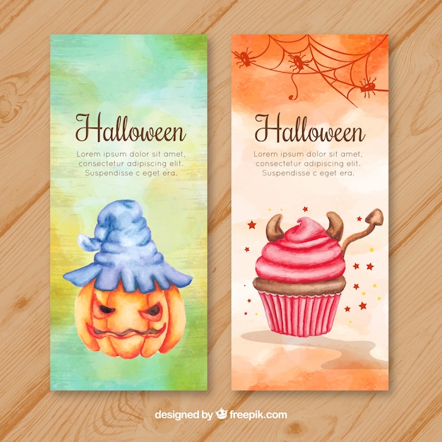 Waterverf halloween banners