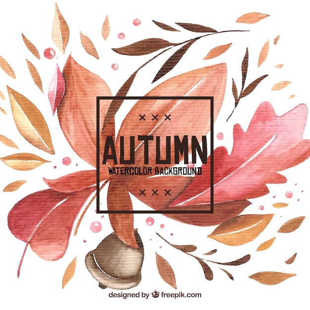 Gratis vector waterverf herfst achtergrond met kleurrijke stijl