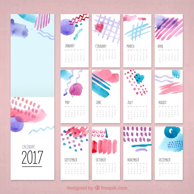 Waterverf het creatieve kalender 2017