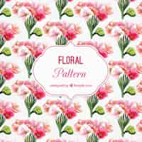 Gratis vector waterverf het patroon met rode bloemen