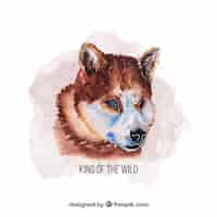 Gratis vector waterverf jachtwolf