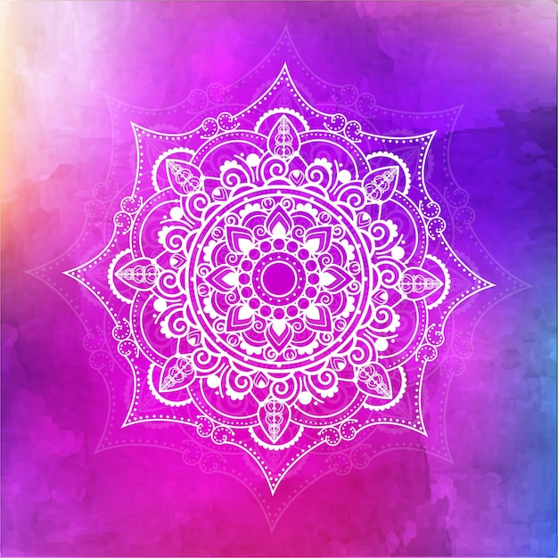 Gratis vector waterverf mandala achtergrond