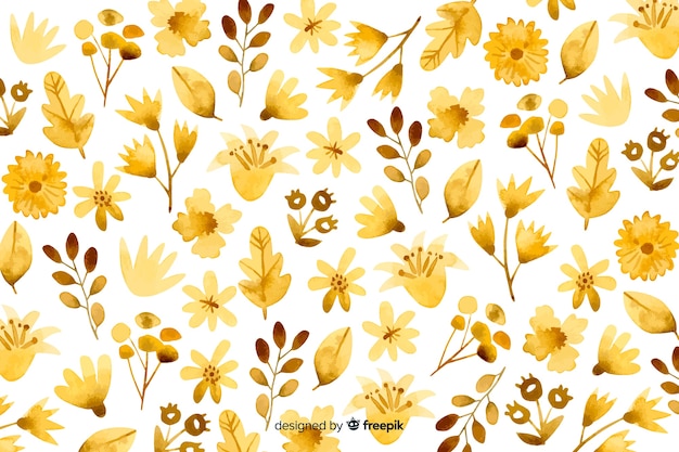 Gratis vector waterverf monochromatische bloemenachtergrond