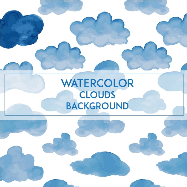 Gratis vector waterverf wolken achtergrond