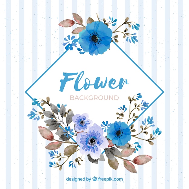 Gratis vector waterverfachtergrond met mooie bloemen