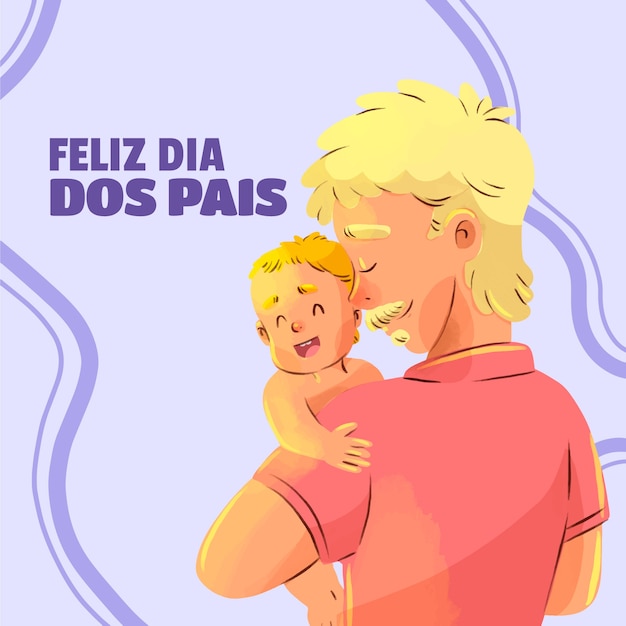 Gratis vector waterverfillustratie voor dia dos pais-viering