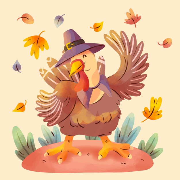 Waterverfillustratie voor Thanksgiving-viering