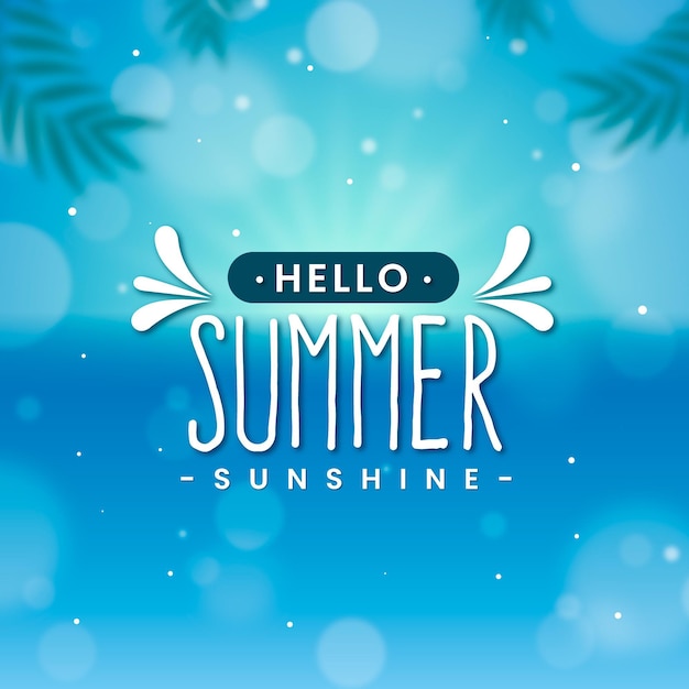 Gratis vector wazig hallo zomer belettering concept