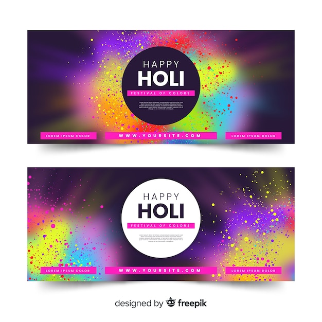 Gratis vector wazig holi sjabloon banner