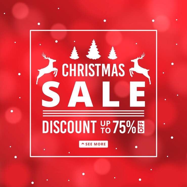 Gratis Vector wazig kerstmis verkoop concept