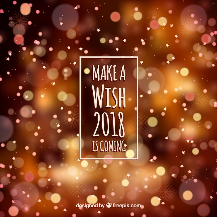 Gratis Vector wazig nieuw jaar 2018 achtergrond in warme kleuren