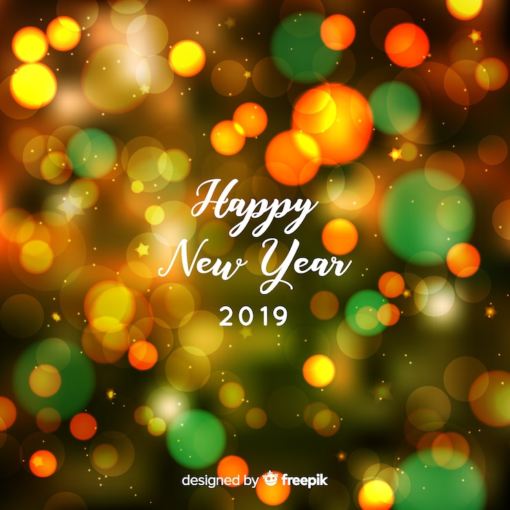 Gratis Vector wazig nieuw jaar 2019 achtergrond
