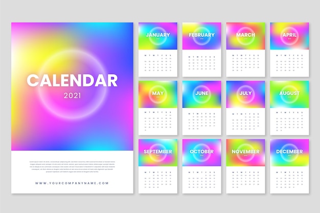 Wazig nieuwjaar 2021 kalender