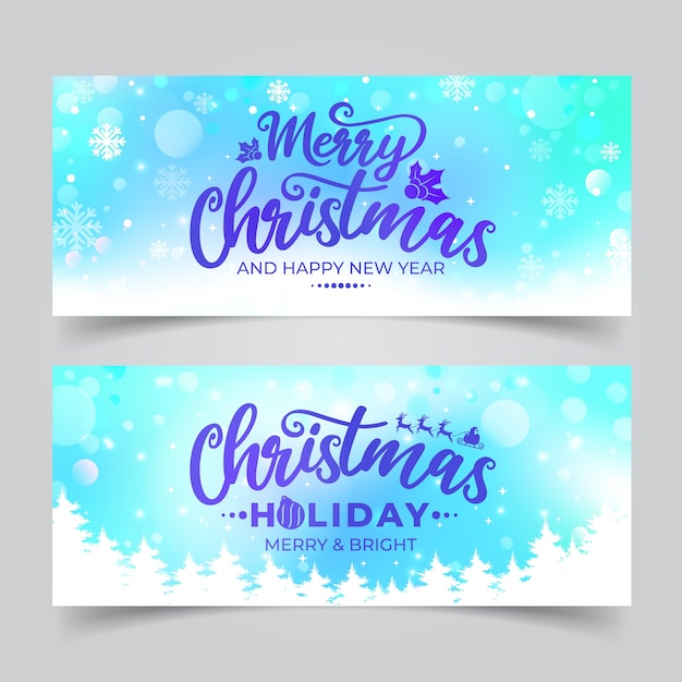 Wazig ontwerp voor kerstbanners