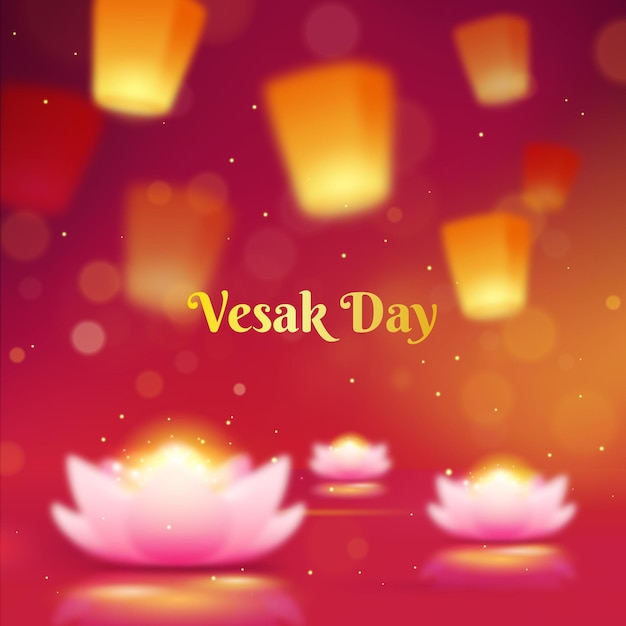 Gratis vector wazig vesak dag illustratie