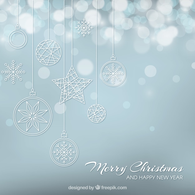 Gratis vector wazige kerstmis achtergrond in blauw