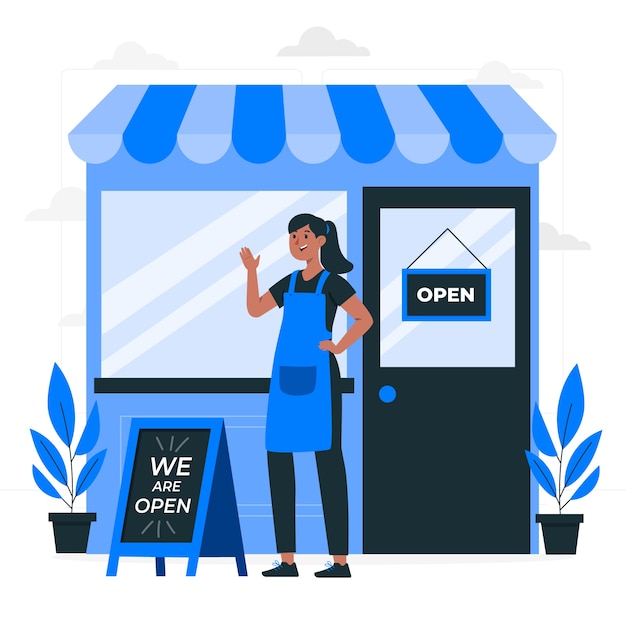 Gratis vector we zijn open concept illustratie