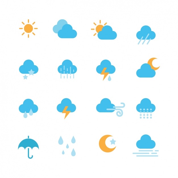 Gratis Vector weather icons collectie