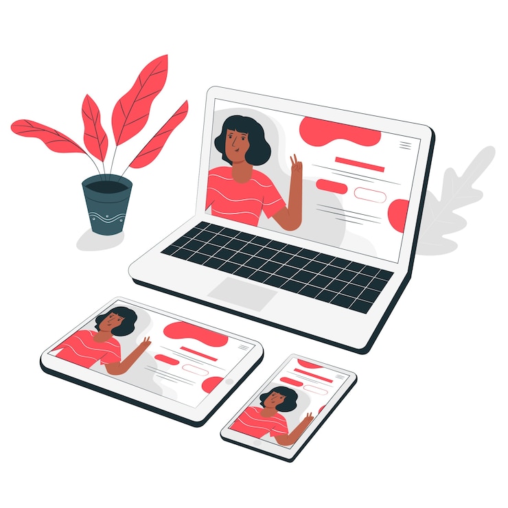 Gratis Vector web apparaten samen concept illustratie