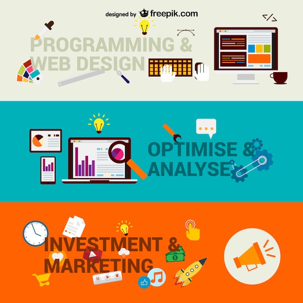 Gratis vector web business stappen vector