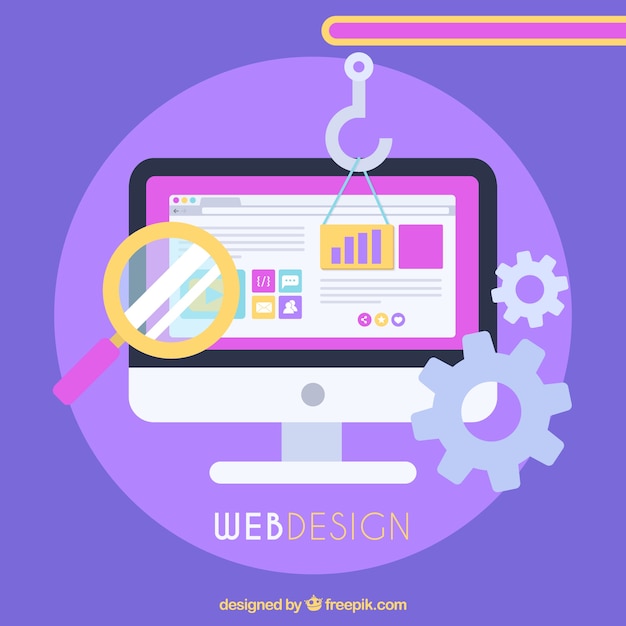 Web ontwerpconcept met platte ontwerp