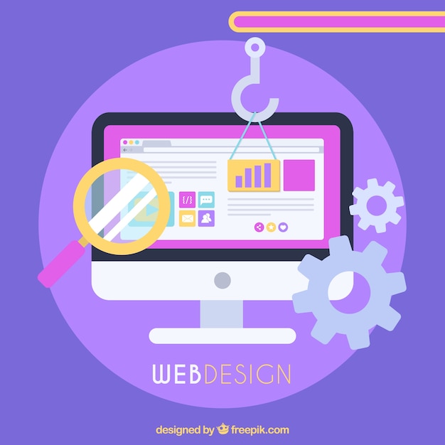 Gratis vector web ontwerpconcept met platte ontwerp