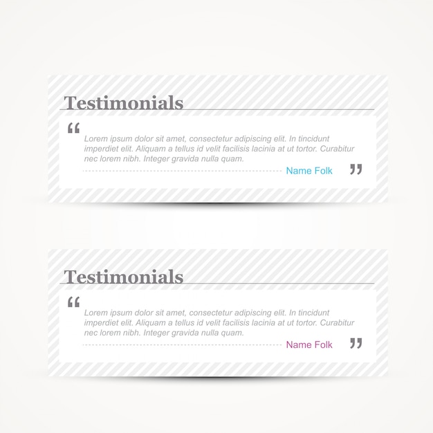 Gratis vector web testimonial template