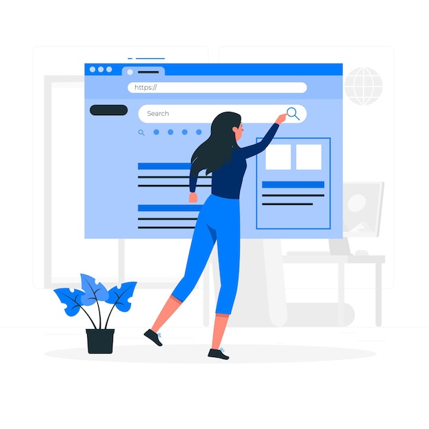 Web zoeken concept illustratie