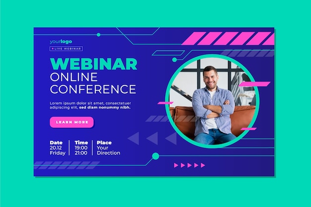 Gratis vector webinar banner uitnodiging sjabloon