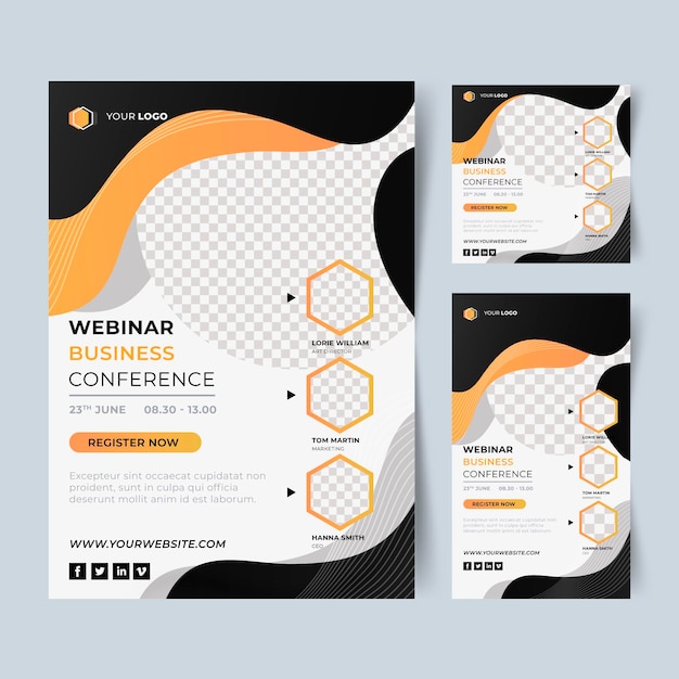 Gratis vector webinar conferentie sjabloon set