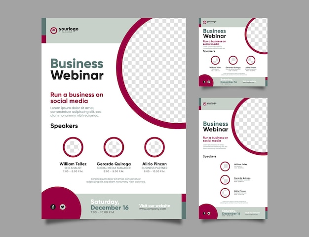 Gratis vector webinar flyers sjabloon