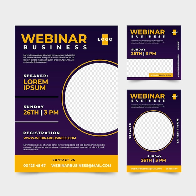 Gratis vector webinar flyers sjabloon