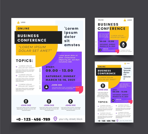 Gratis vector webinar flyers sjabloon